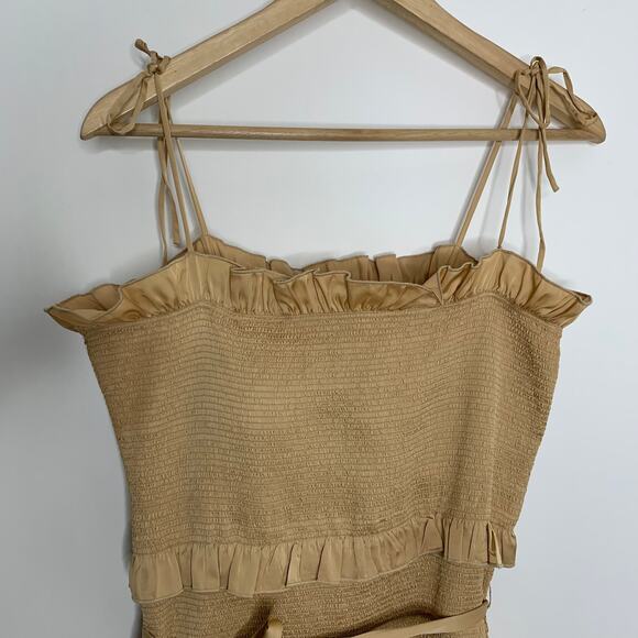 V. Chapman Lily Midi Bodycon Dress Warm Sand Womens Size 10 - Picture 10 of 16